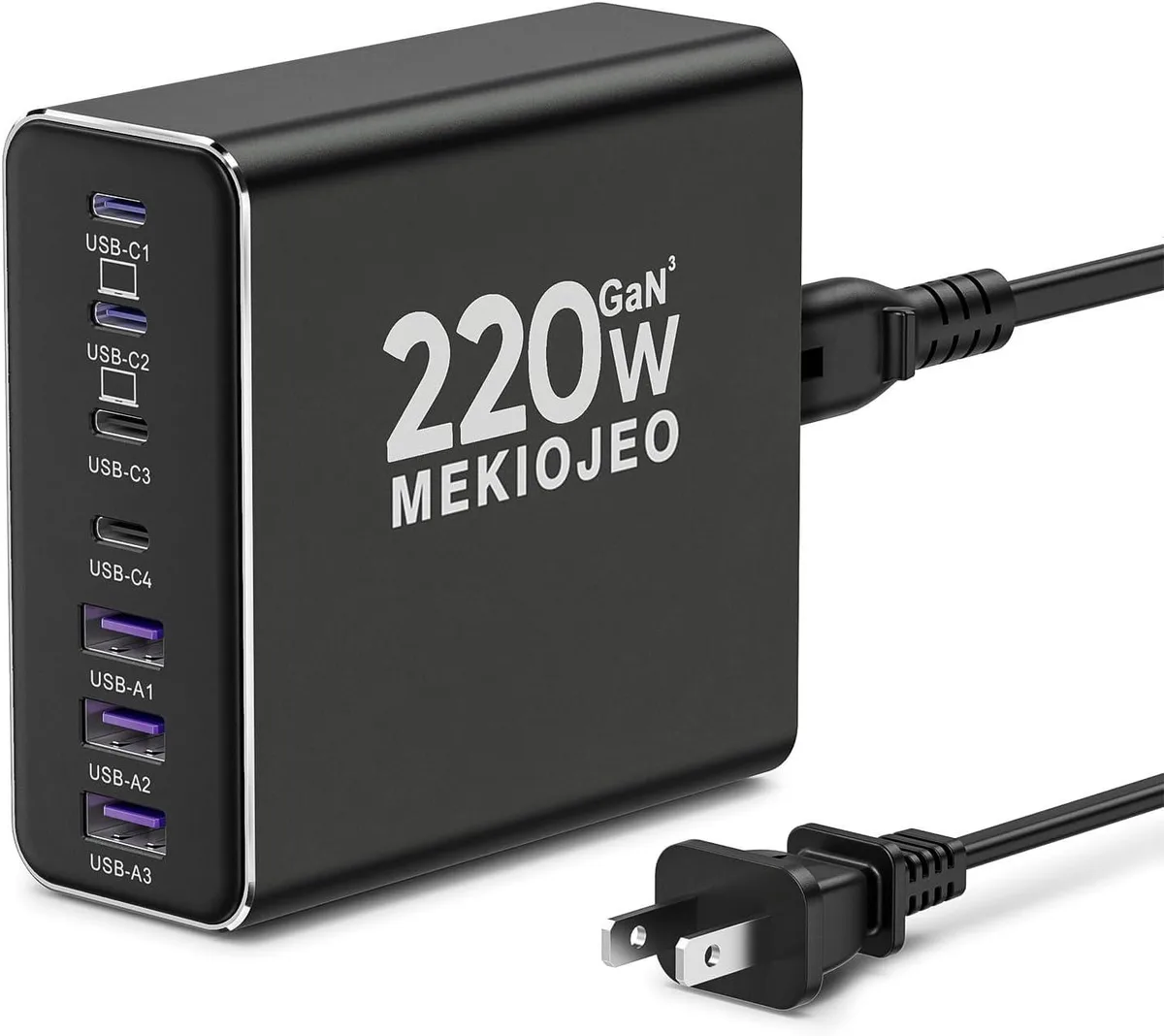 fanic fanic 7-port USB-C GaN charger 65W 220W black — product photo