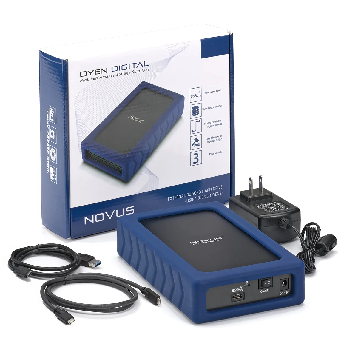 Oyen Digital Oyen Digital Novus 8TB 3.5" 7200 RPM USB 3.2 Thunderbolt Blue — product photo