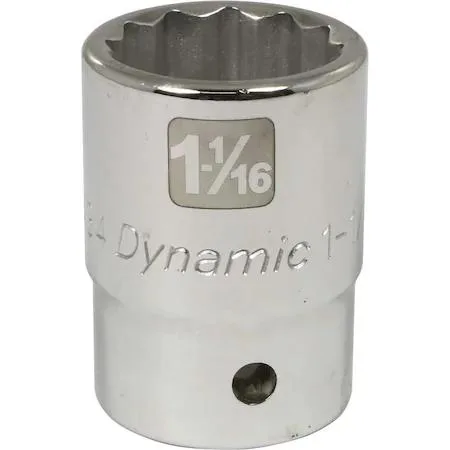 Chrome 12-point socket 1-1/16 inch 3/4 drive knurled ring laser markings