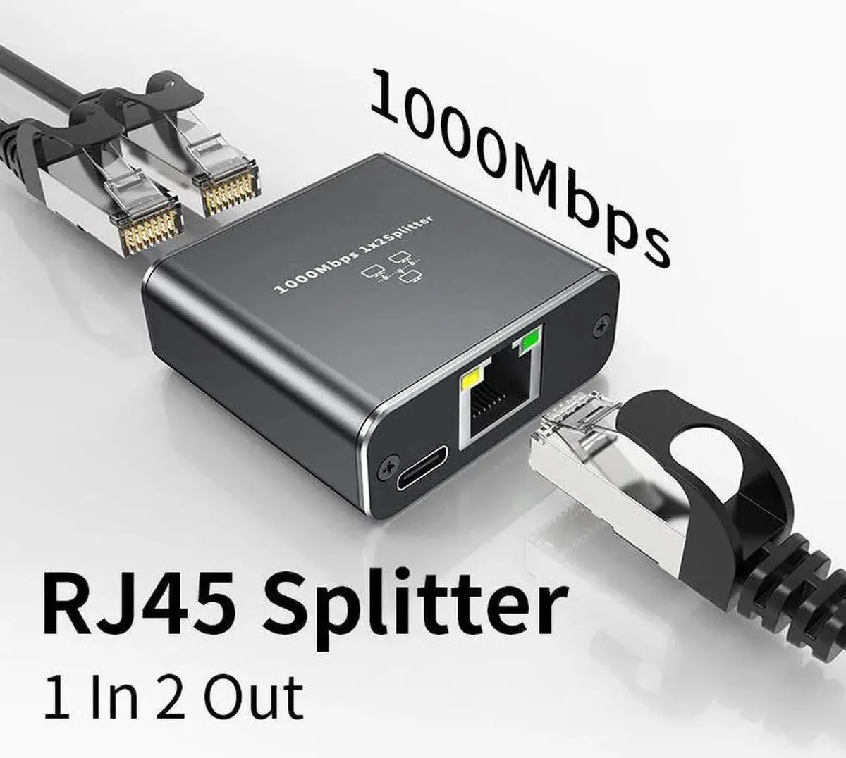 Vszerda Vszerda RJ45 1-to-2 Ethernet Splitter 1000Mbps network ethernet cable — product photo