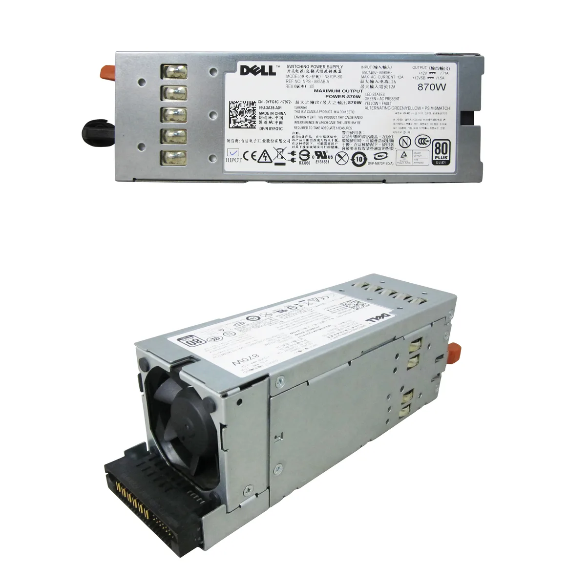 DELL DELL 870W Power Supply for PowerEdge R710 T610 — product photo