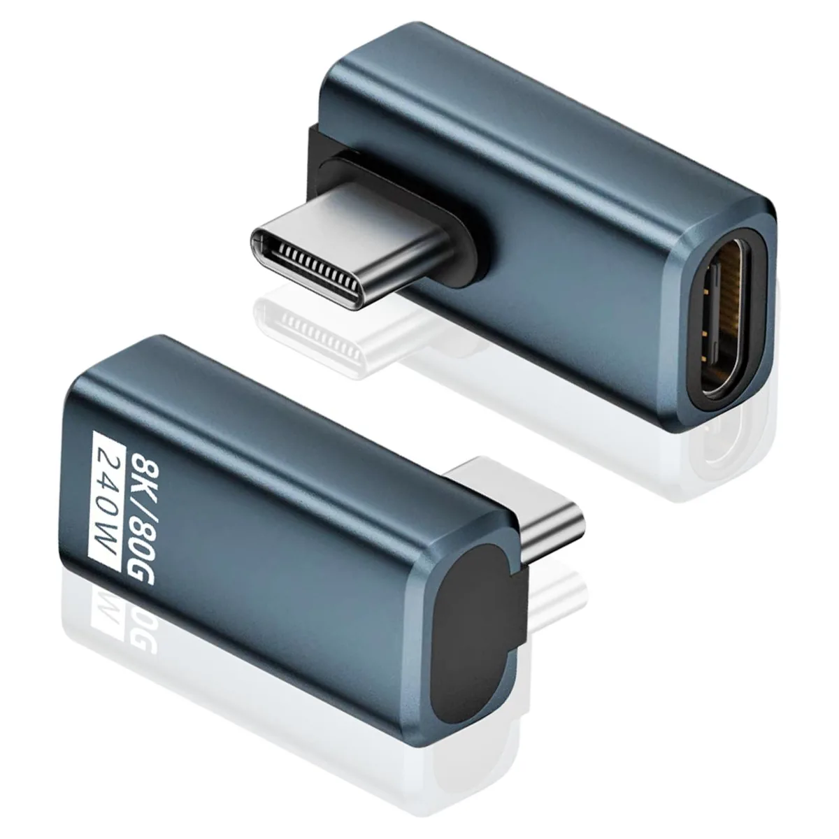 BUCIER BUCIER 2-Pack 90° USB C Adapter 80Gbps 240W PD 8K@60Hz Thunderbolt 5/4 — product photo