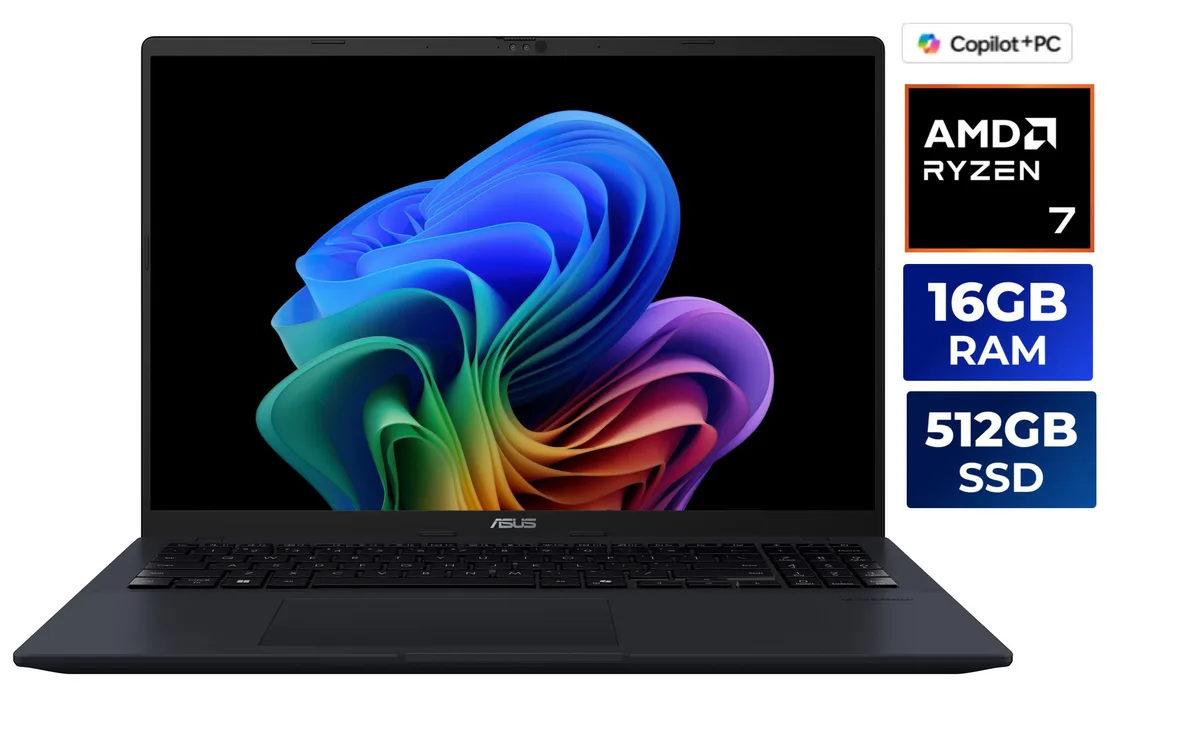 ASUS ASUS VivoBook M1607KA-NS76 laptop AMD Ryzen AI 7 350 16GB DDR5 512GB — product photo
