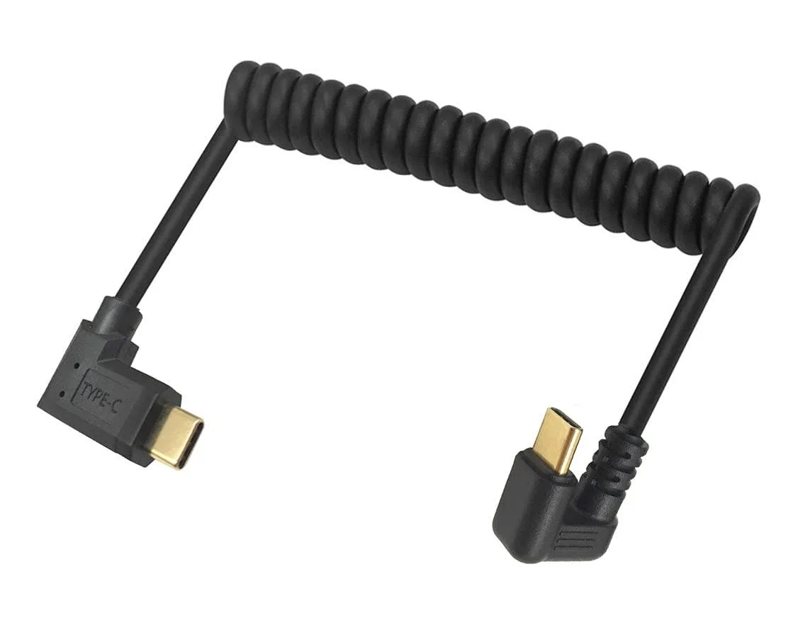 BUCIER BUCIER USB 3.1 Type C Coiled U Shaped Cable 180 Degree 10Gbps 3A 1.2m — product photo