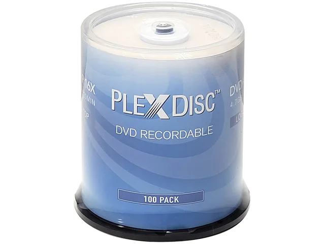PlexDisc Inc. PlexDisc Inc. 63C-815-BX 4.7GB 16X DVD+R 100 Packs Branded Logo Top — product photo