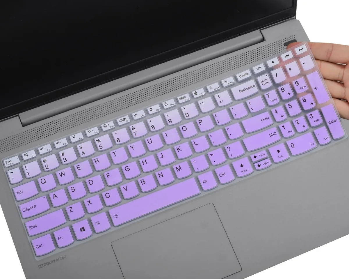 CaseBuy Keyboard Cover Ombre Purple 15.6" 16" Lenovo Yoga 7i Flex 5 IdeaPad 3 5 Slim 7 ThinkBook 15 — product photo