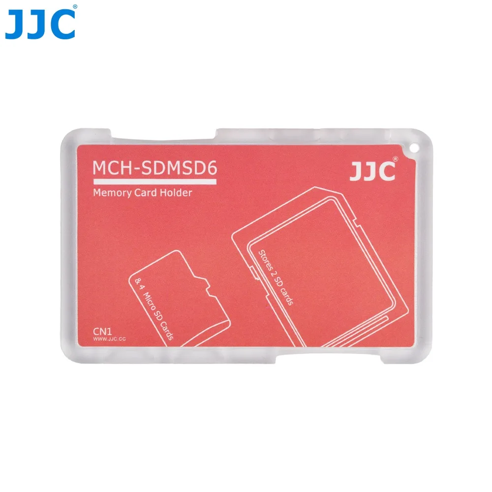 JJC Photography Equipment JJC Photography Equipment MCH-SDMSD6CN memory card case 4 microSD 2 SD red — product photo