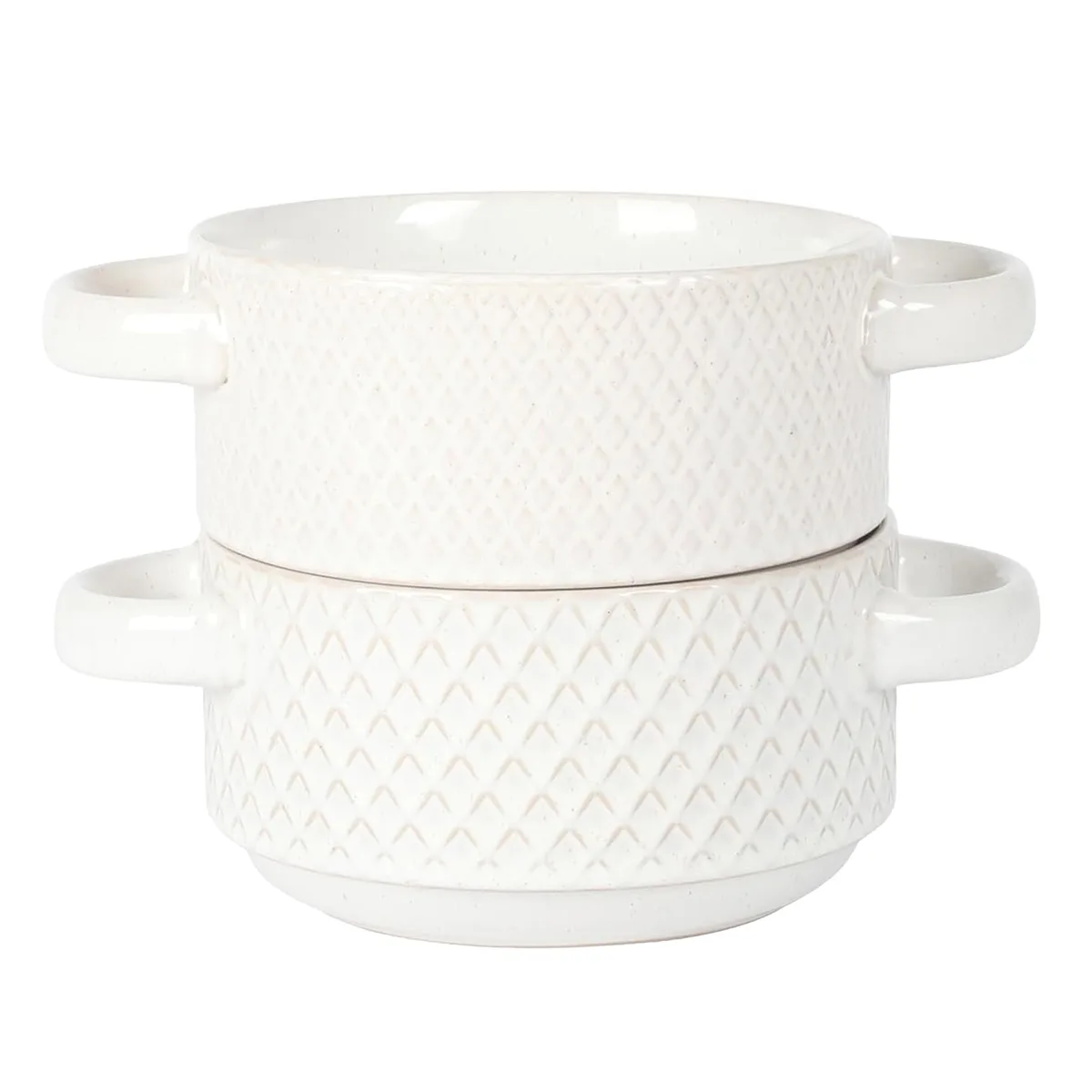 Gibson Home Gibson Home Earlhart 2 Piece 6 Inch Ribbed Stoneware Soup Bowl Set White — product photo