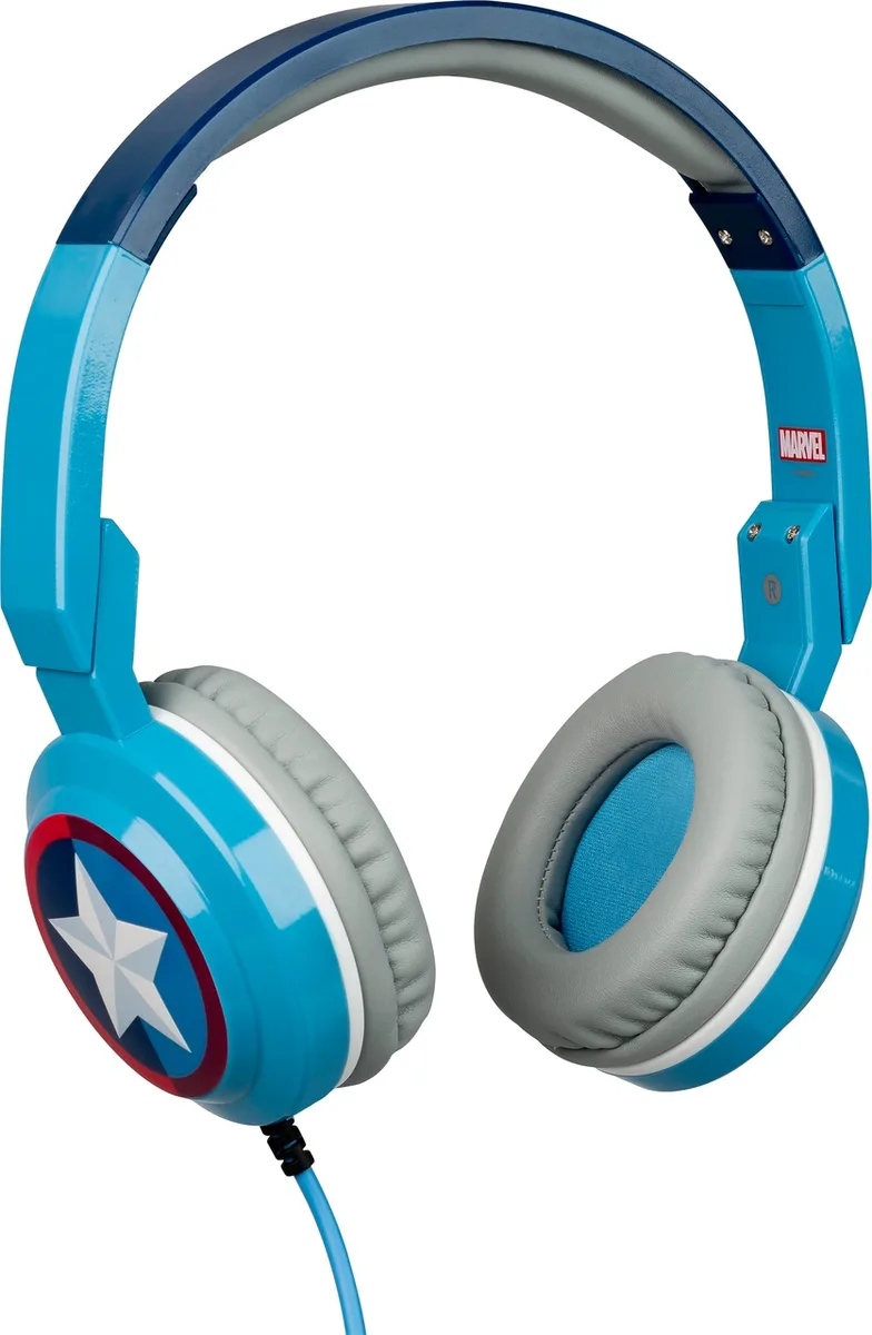 Red Captain America foldable headphones with 1.2 m cable