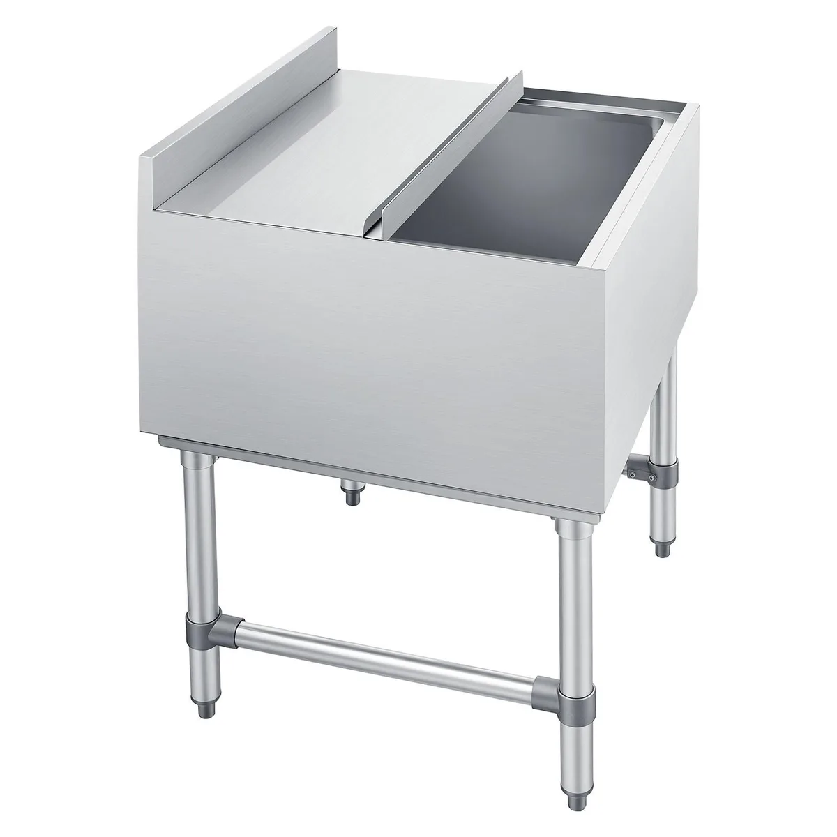 VEVOR VEVOR CIBT2424N Ice Bin 79.9 Qt Sliding Lid Stainless Steel — product photo