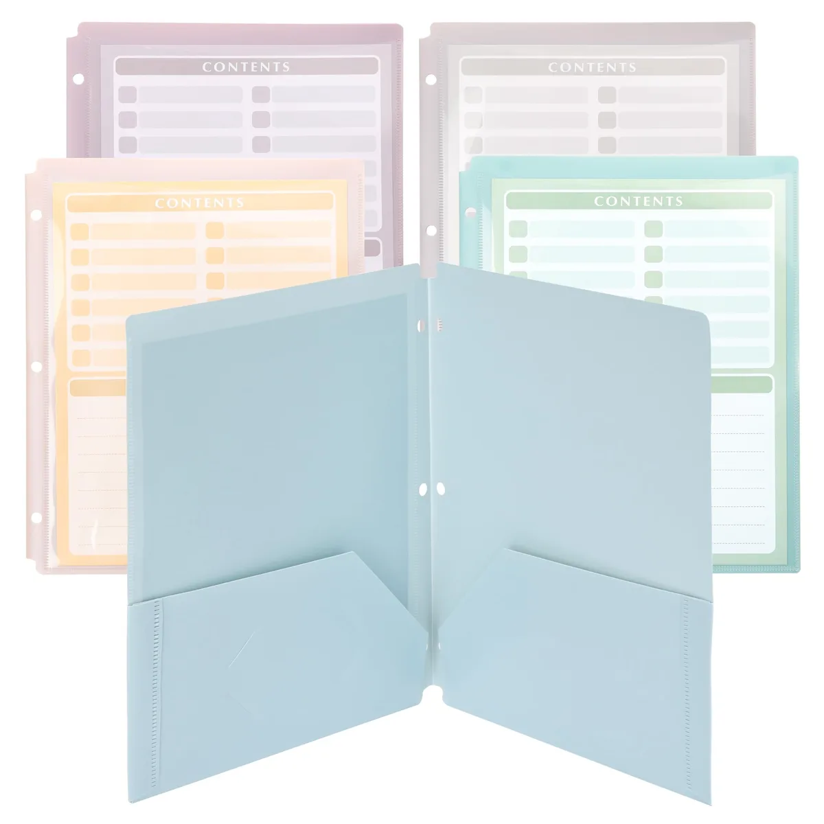  Mr. Pen VTWX005M525KB File Folder 5pk 11.4x9.3in 2 Pocket 3 Hole — product photo