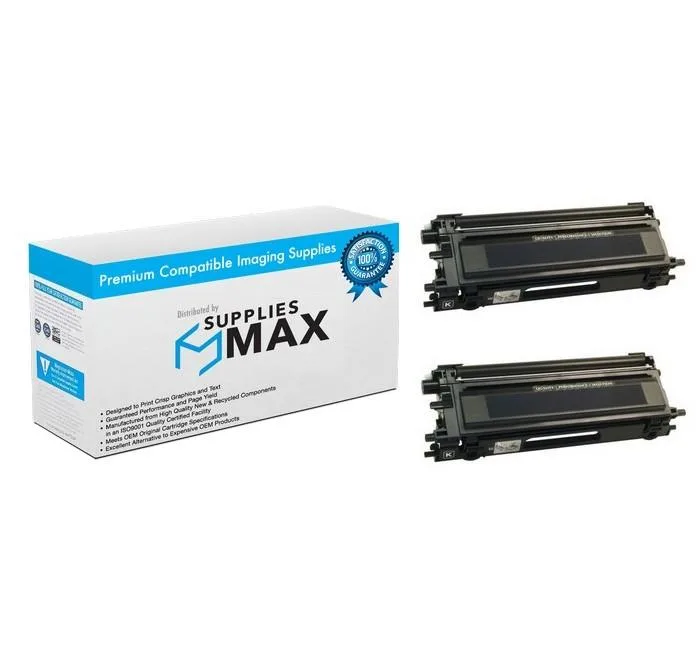SuppliesMax SuppliesMax TN-115BK Black Toner Cartridge 2 Pack 5000 Pages — product photo