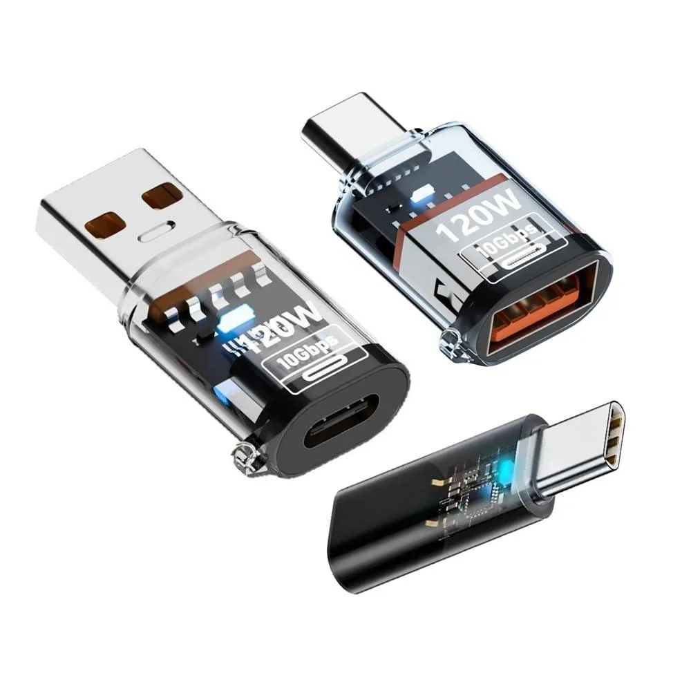 Fervit Fervit 3-pack USB-C adapter set with LED power display 10Gbps 40Gbps 120W 240W — product photo