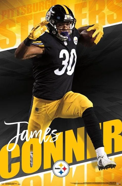 Pittsburgh Steelers James Conner poster print 22 x 34 inches on premium heavy stock paper