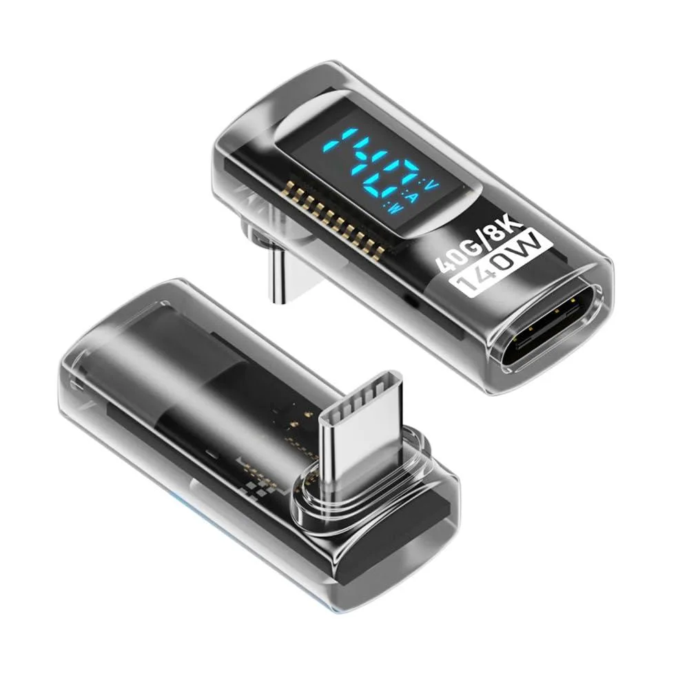 Fervit Fervit USB4 40Gbps 140W LED display angled extension adapter — product photo
