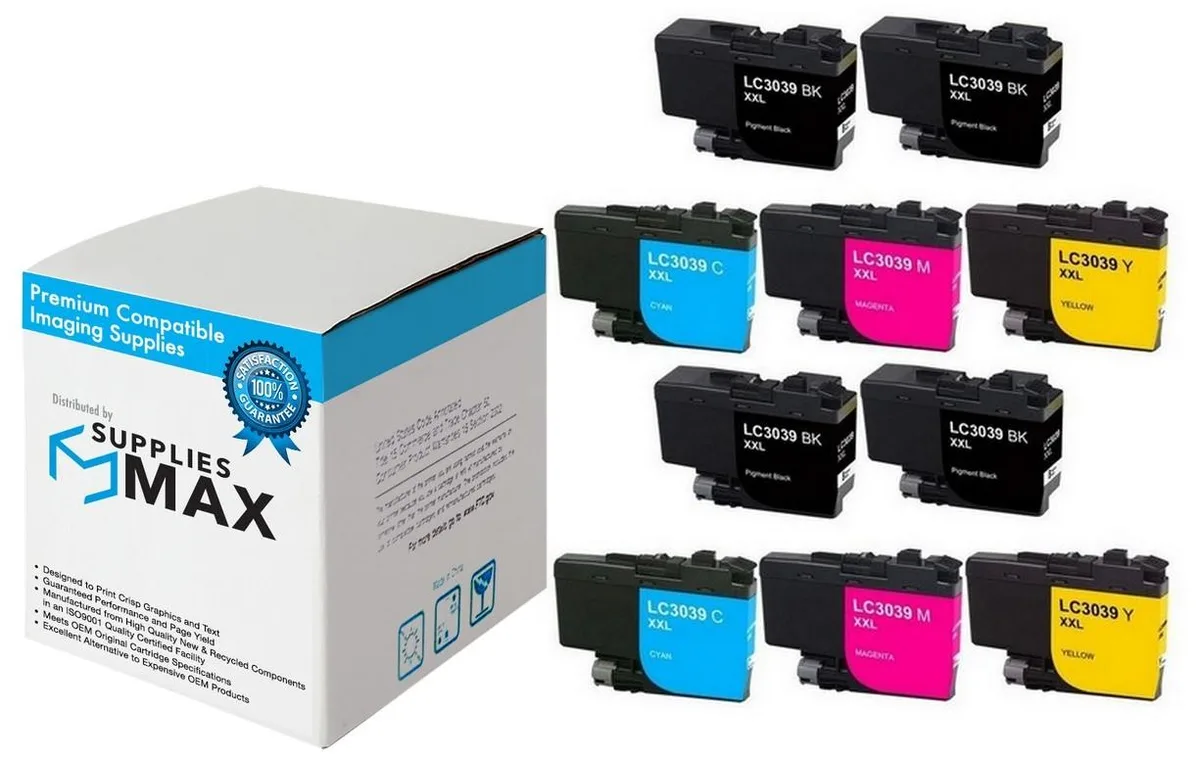 SuppliesMax SuppliesMax LC-3039-4BK2CMY Ultra High Yield Inkjet Combo Pack (4 BK / 2 C / 2 M / 2 Y) — product photo