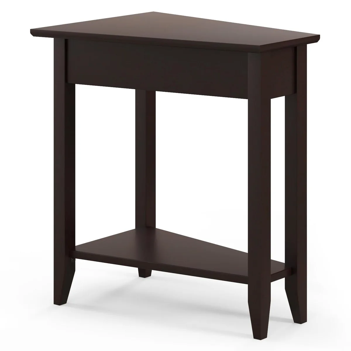 SlickBlue SlickBlue 2-Tier Wedge Narrow End Table Espresso 24x16x24.5 in 17.5 lbs — product photo