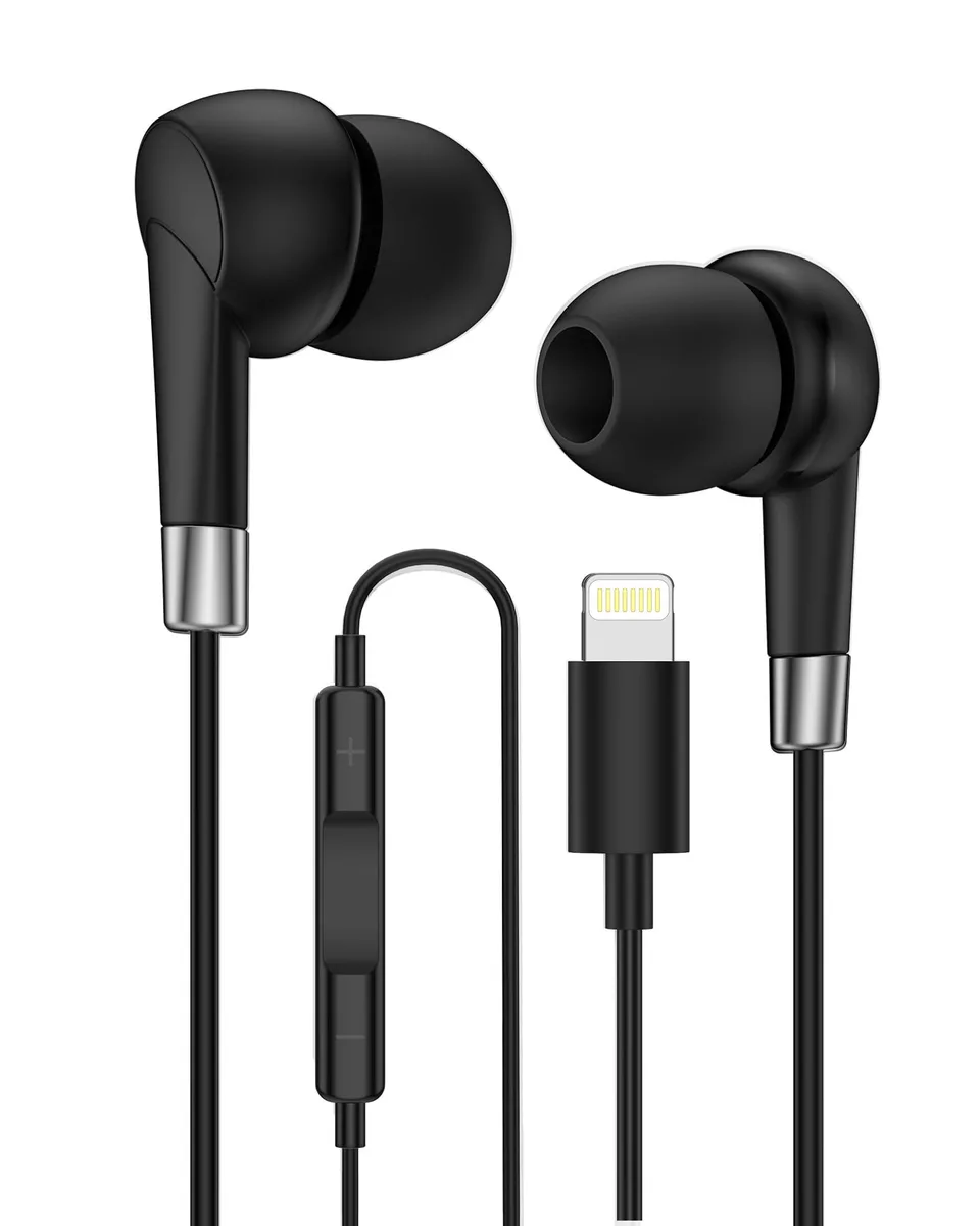  AILIHEN wired headphones-03 Lightning in-ear headphones black — product photo