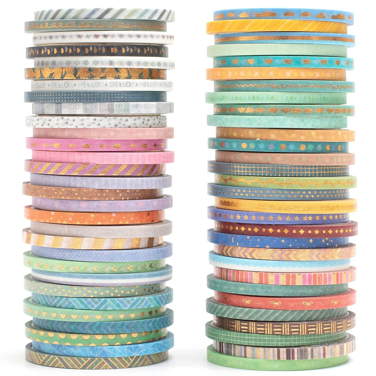 YUBX YUBX 60 Rolls Skinny Washi Tape Gold Foil — product photo