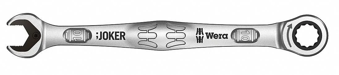 Wera 10 mm 12-point ratcheting combination wrench satin finish