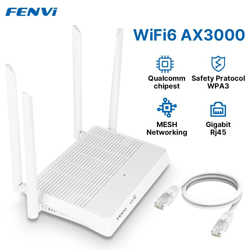 fenvi fenvi AX3000 WiFi 6 Router Dual Band Gigabit 4*5dBi Antennas WPA3 VPN — product photo