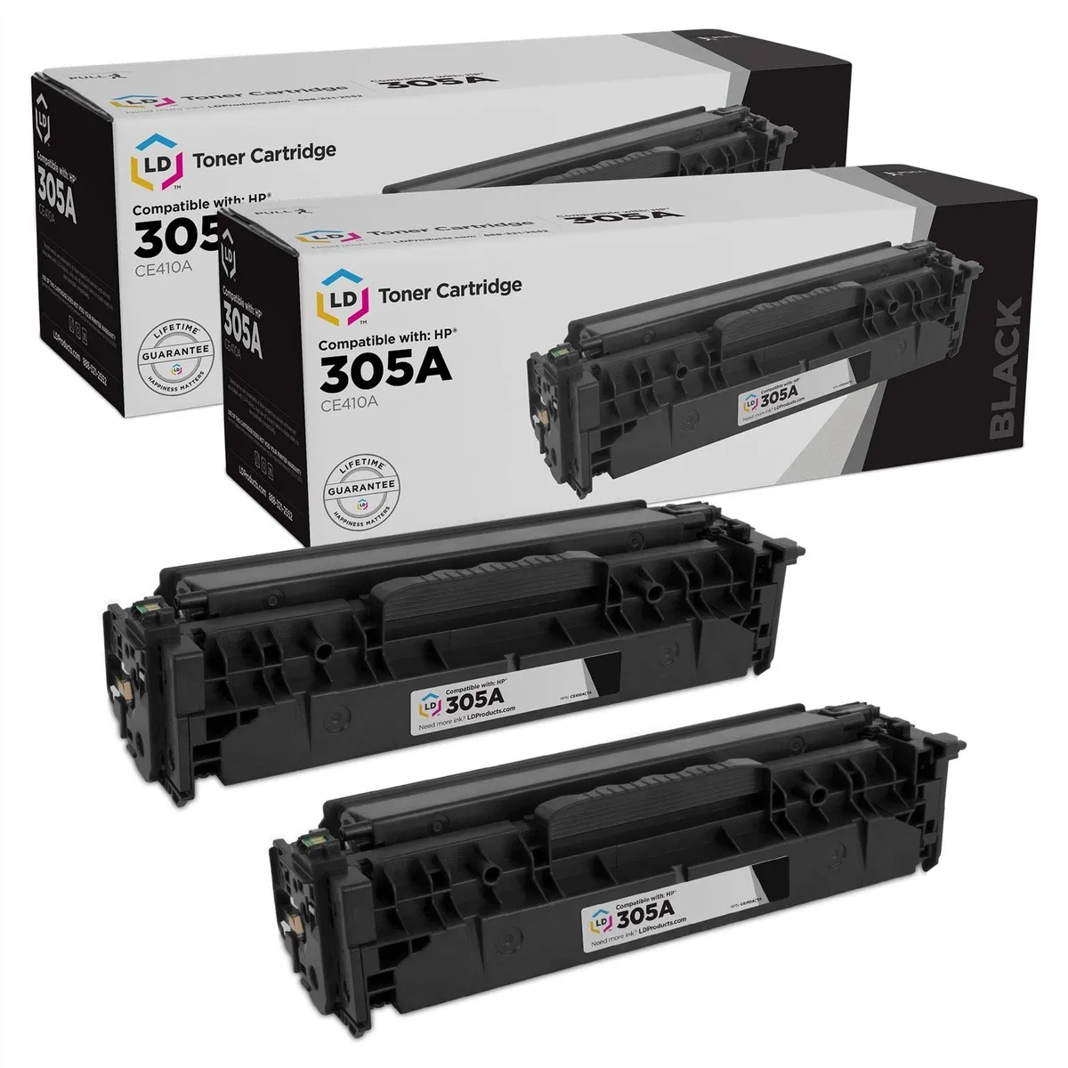 LD Products LD Products HP 305A CE410A Black Toner Cartridge 2-Pack — product photo