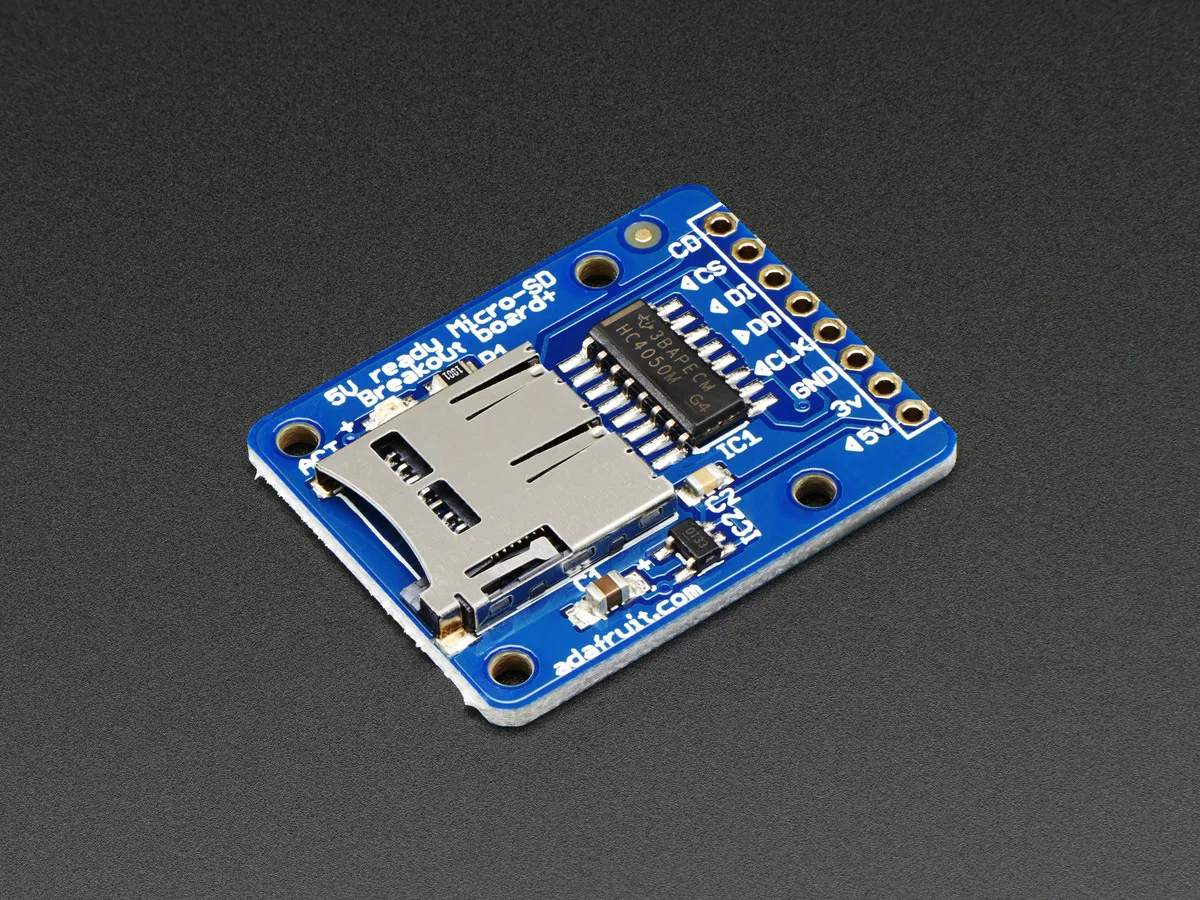 Adafruit Adafruit MicroSD Card Breakout Board+ 150mA LED .1in header — product photo