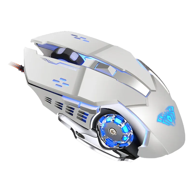 AULA AULA Wired Gaming Mouse 2400DPI White 6 Buttons Macro Programmable — product photo