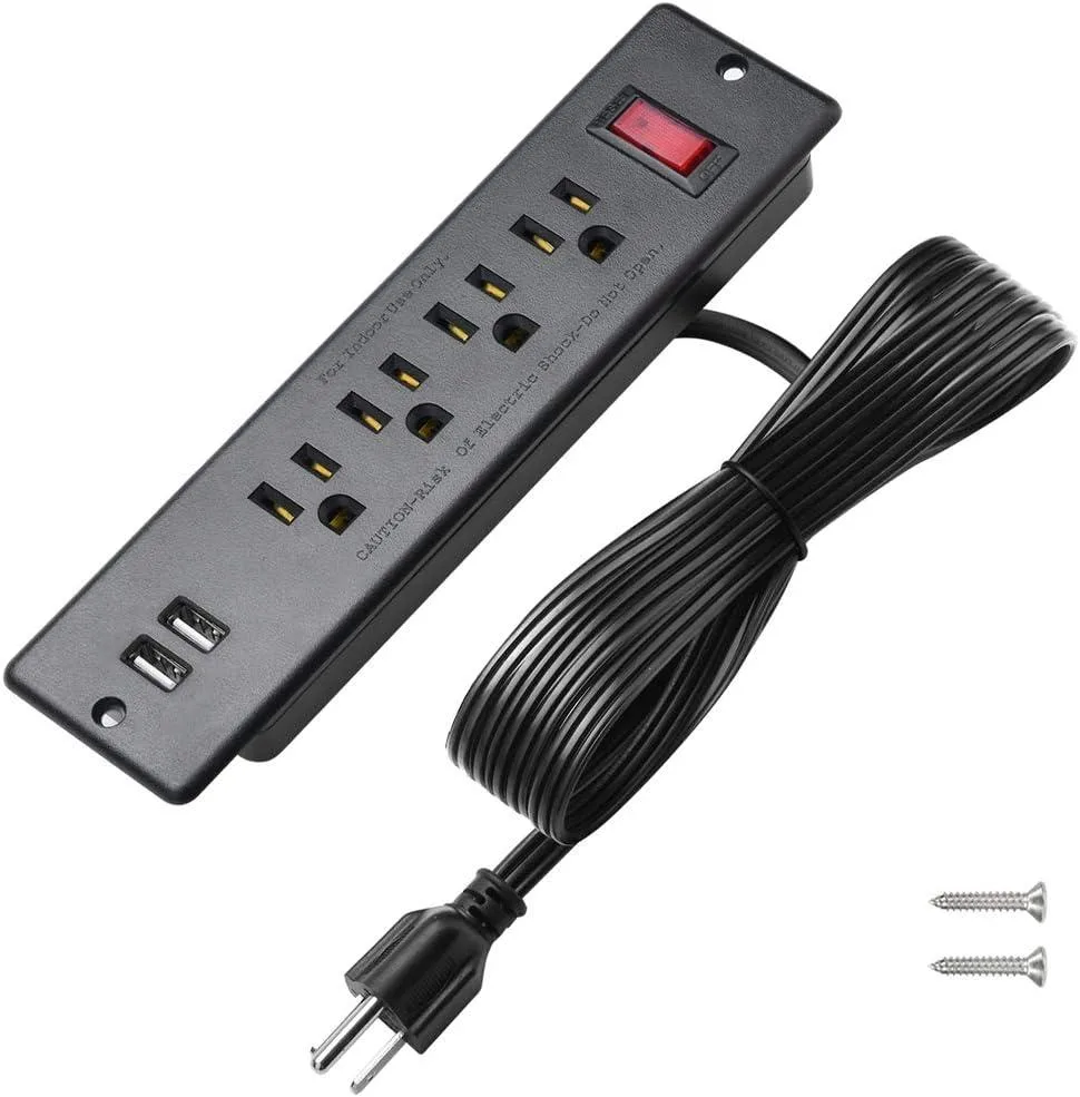 BFKK BFKK Recessed Power Strip 4 Outlet 2 USB ETL Listed — product photo