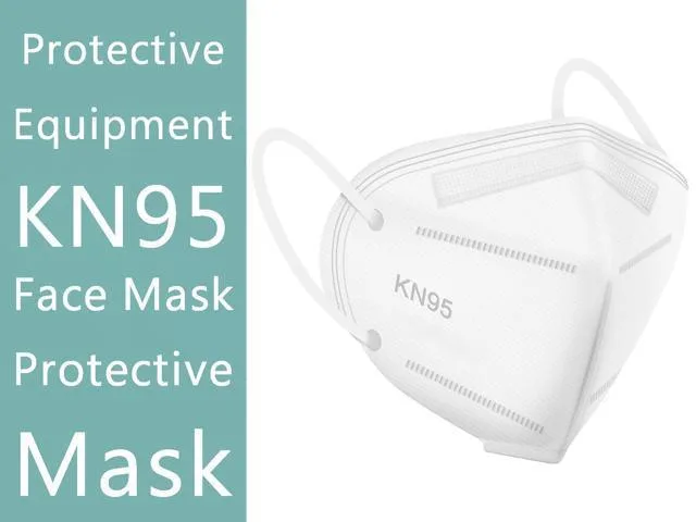 Box of 500 white five-layer disposable face masks with elastic ear loops and nose clip