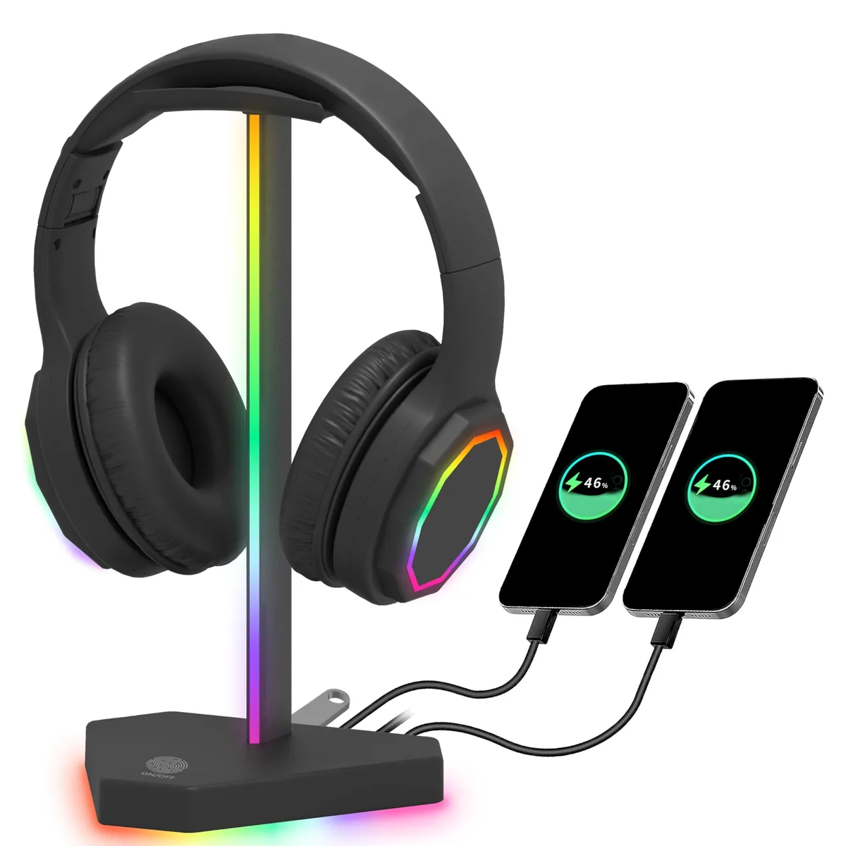  Beyerdynamic HS01 Headset Stand RGB USB-C 1 USB-C 3 Type-C 7 Light Modes Black — product photo