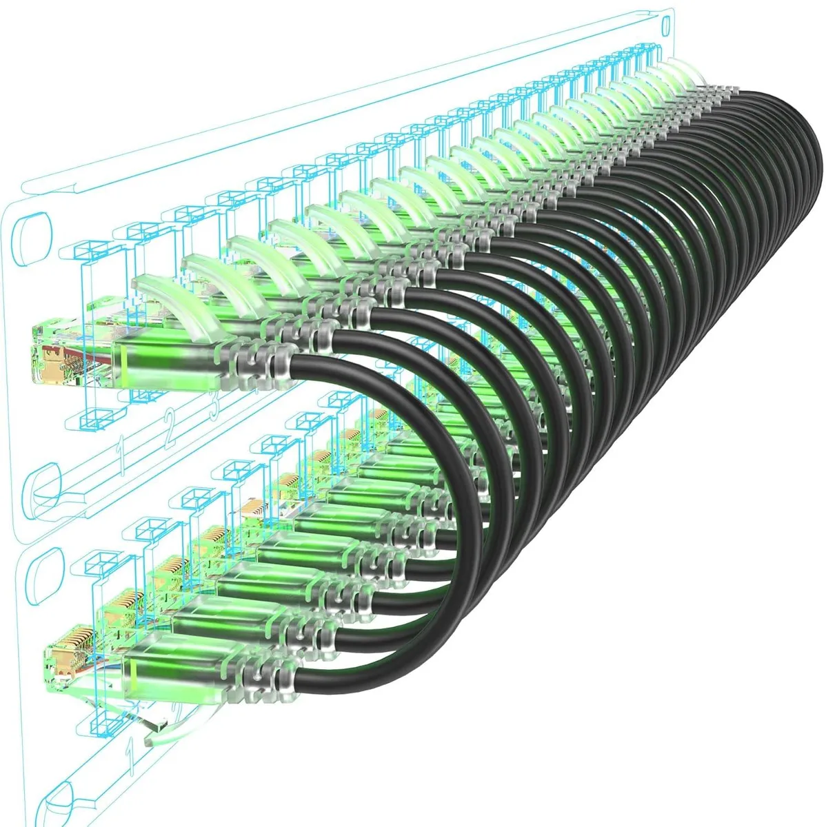 BFKK BFKK Cat6a Patch Cables Slim 10 ft 24 Pack network ethernet cable — product photo