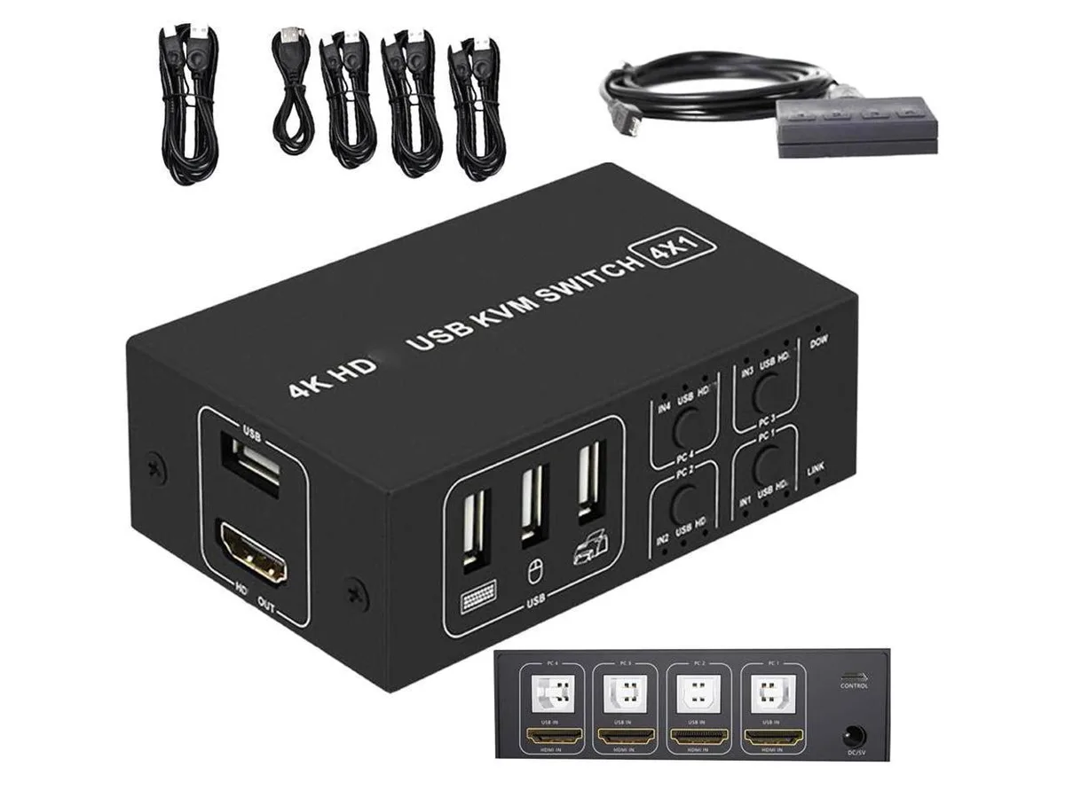 STARNOONTEK STARNOONTEK 4 Port HDMI KVM Switch 4K@30Hz 1080p@60Hz USB 2.0 — product photo
