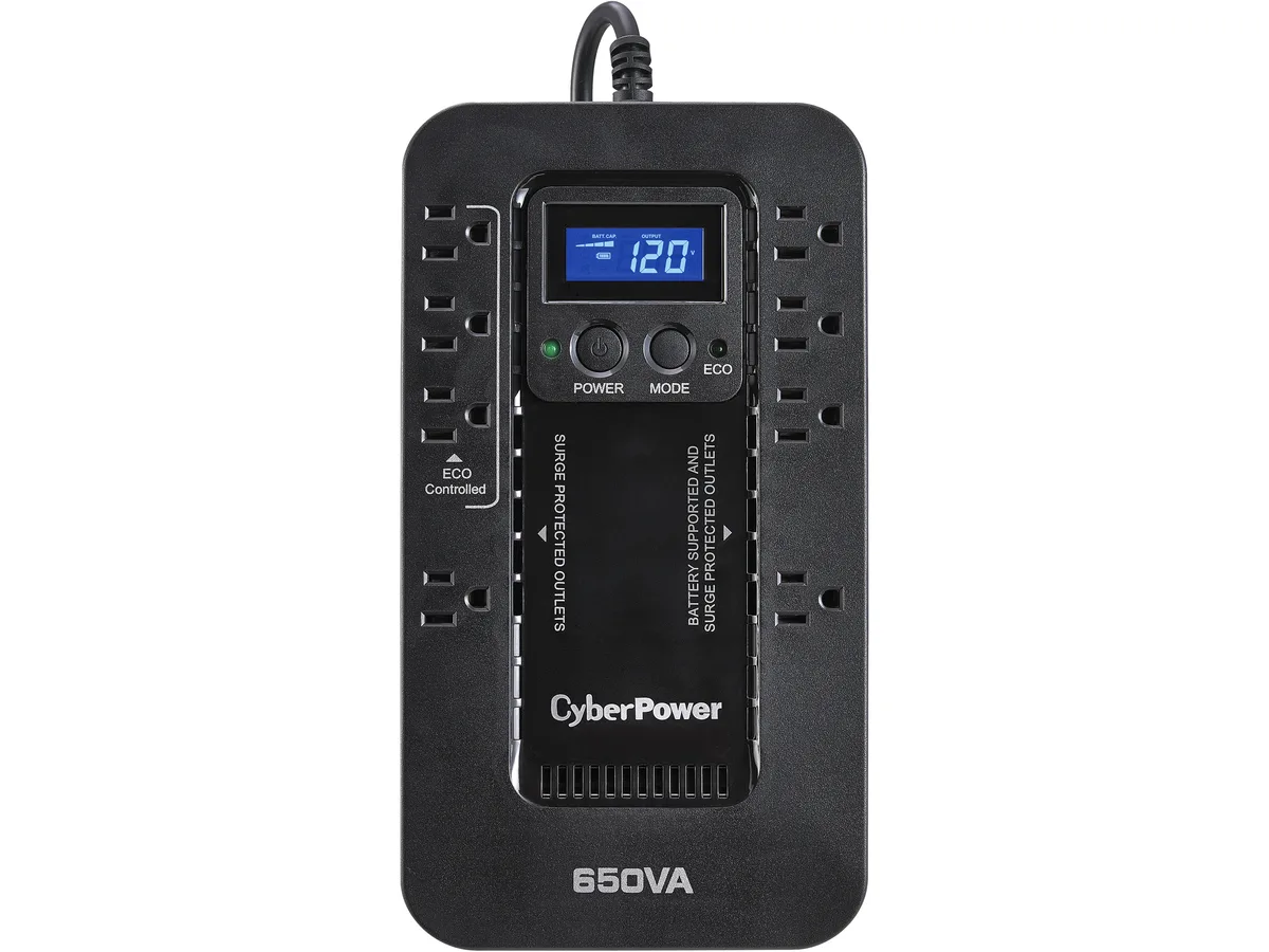 CyberPower CyberPower EC650LCD 650VA 390W UPS 120V 8 Outlets LCD USB — product photo