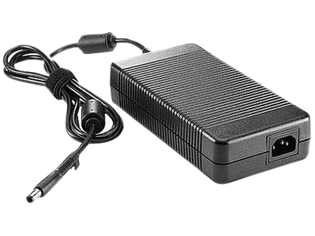 Black rectangular 230 W AC adapter with integrated cable