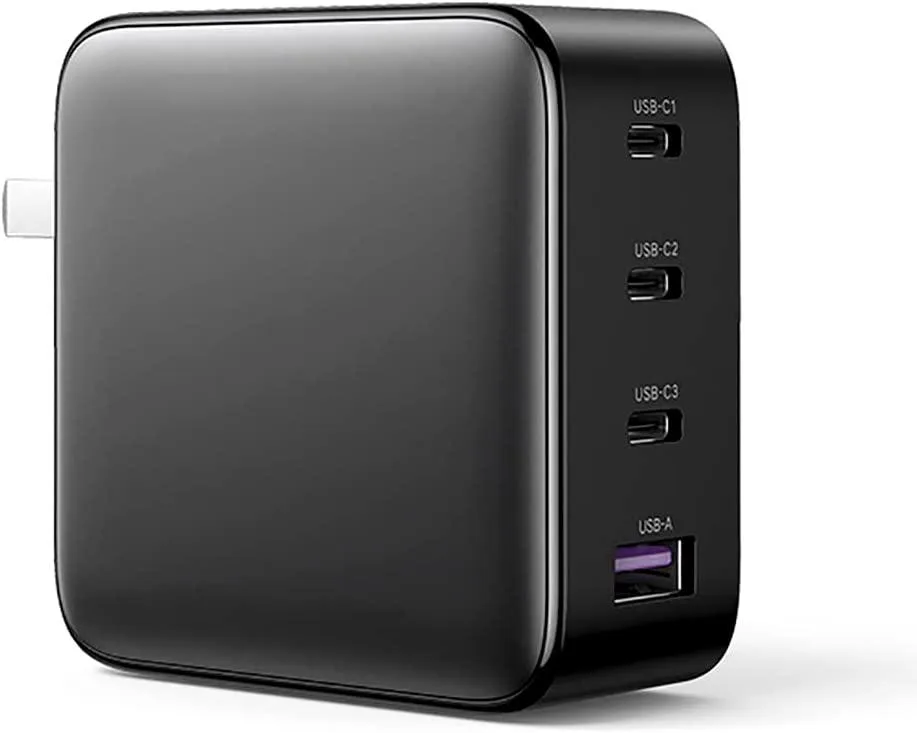 Corn Electronics Corn Electronics 100W 4-Port GaN Wall Charger 3 USB-C 1 USB-A Black ac adapter — product photo