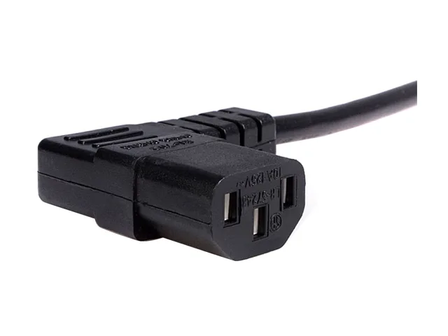 STARTECH STARTECH PXT101L10 10 ft computer power cord NEMA 5-15P to right angle C13 — product photo