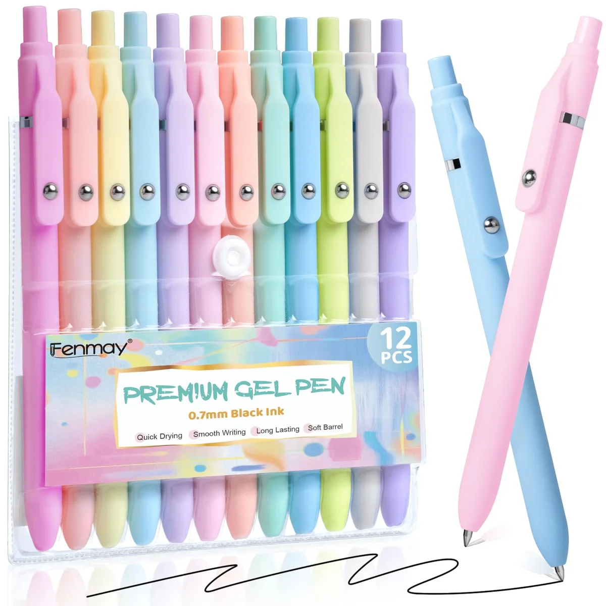  Gel Pens 12 Pcs 0.7mm Blue — product photo