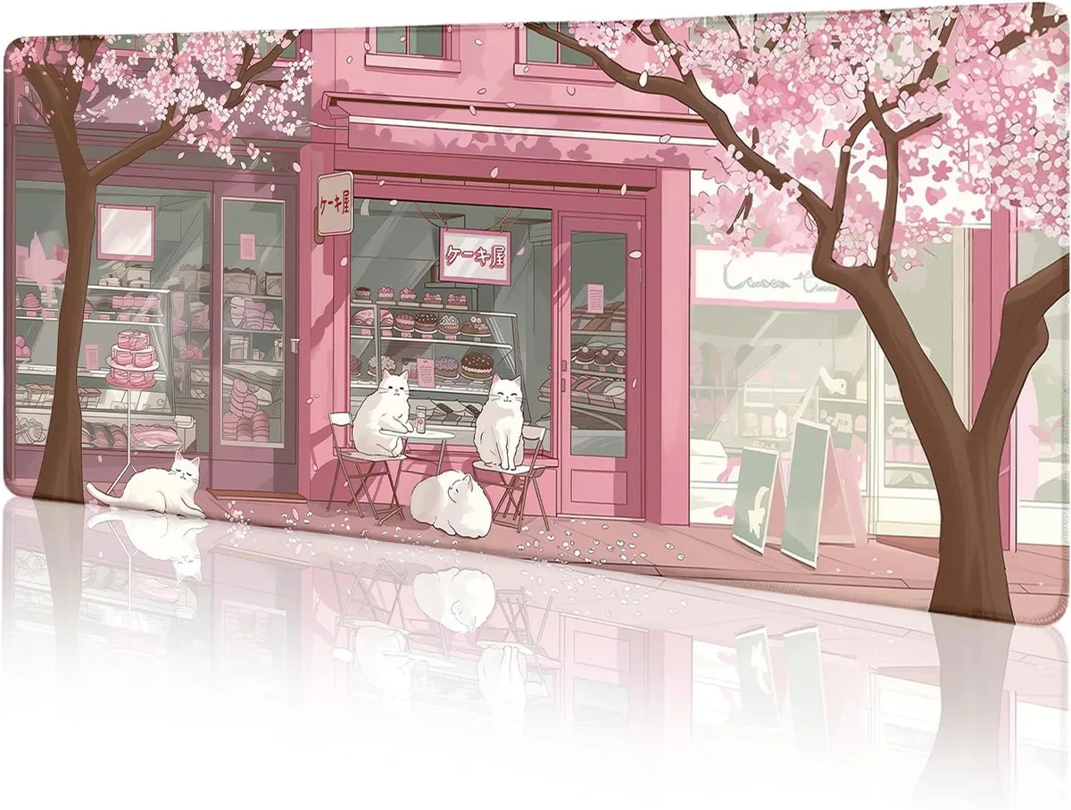Brainwavz Brainwavz Cat Mouse Pad Pink Cherry Blossom 31.5 x 11.8in — product photo
