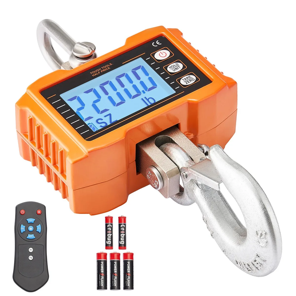 VEVOR VEVOR Digital Crane Scale 2200 lbs 1000 kg Orange — product photo