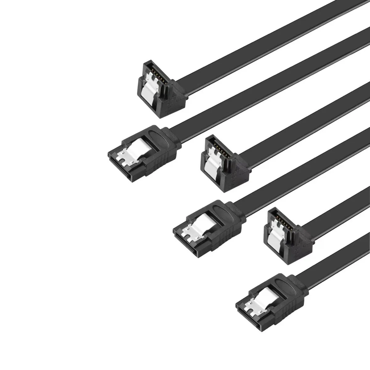  Menewstart SATA-CABLE-V3.0-3PK SATA cable 3 pack 11.8 in 90° black — product photo