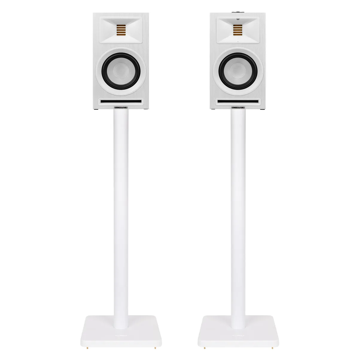 Fluance Fluance Ri71 5" 120W Powered Bookshelf Speakers White with Stands — product photo