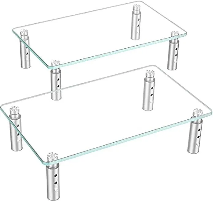 TAURKENAM TAURKENAM 2 Pack Monitor Stand 3 Height 4.7 5.4 Clear office equipment — product photo