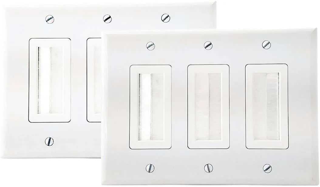 iMBAPrice iMBAPrice White 3-Gang Decora Brush Wall Plate Pack of 2 — product photo
