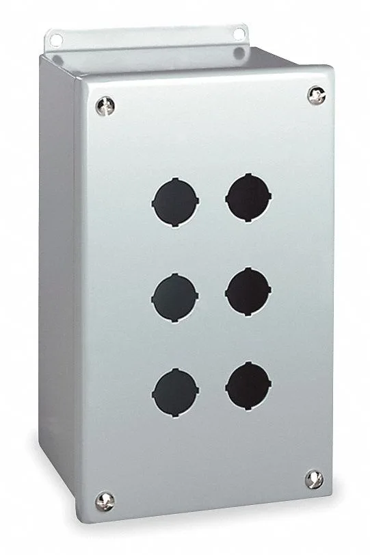Wiegmann Wiegmann PBGX6 Push Button Enclosure 22mm 6-Hole Carbon Steel — product photo