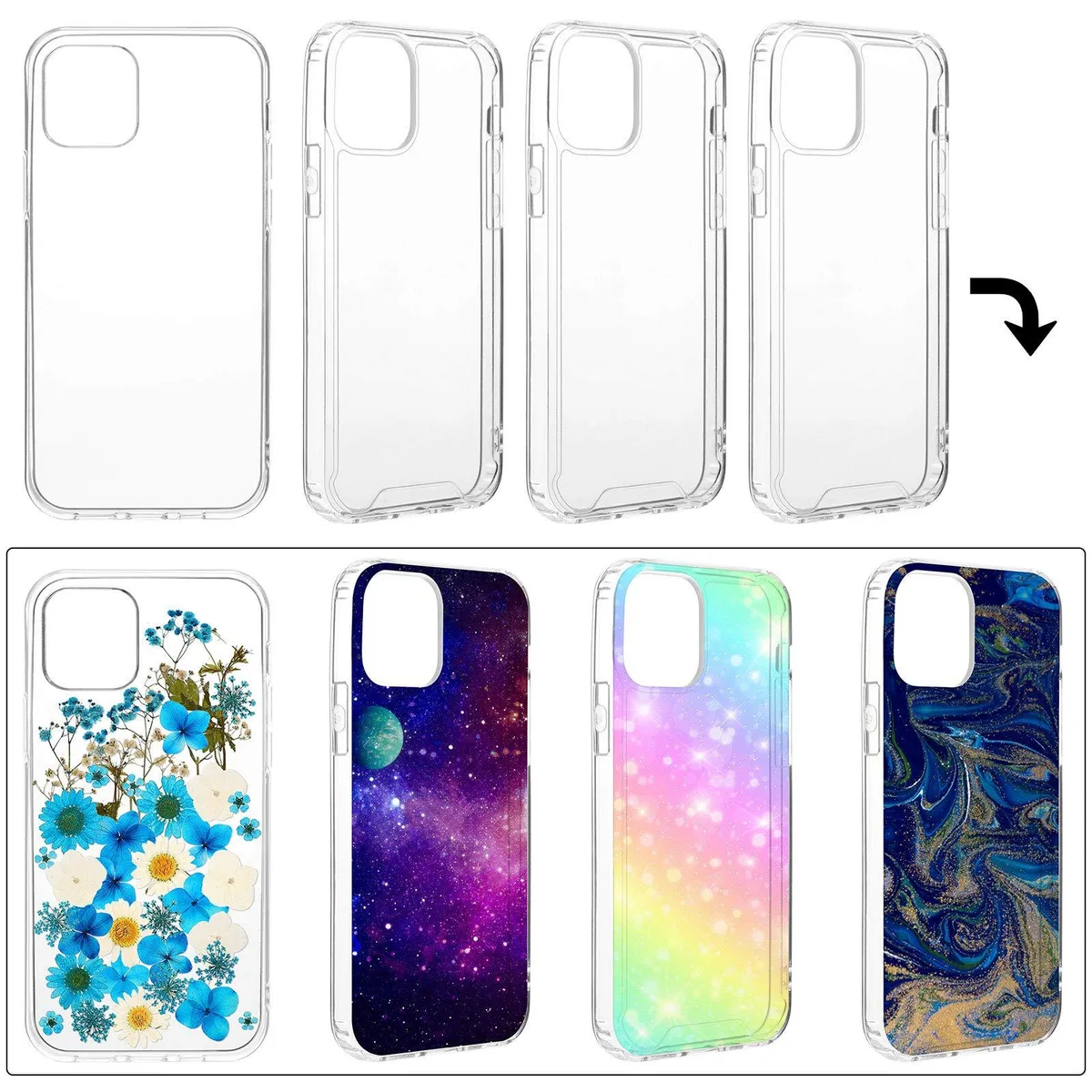  Vetivr Shells DIY Phone Case Kit for iPhone 12/12 Pro 4pcs — product photo