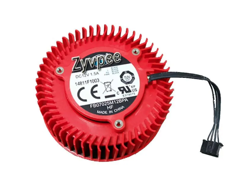Zyvpee Zyvpee FB07025M12BPA 65mm 12V 1.5A 4Pin Red case fan — product photo