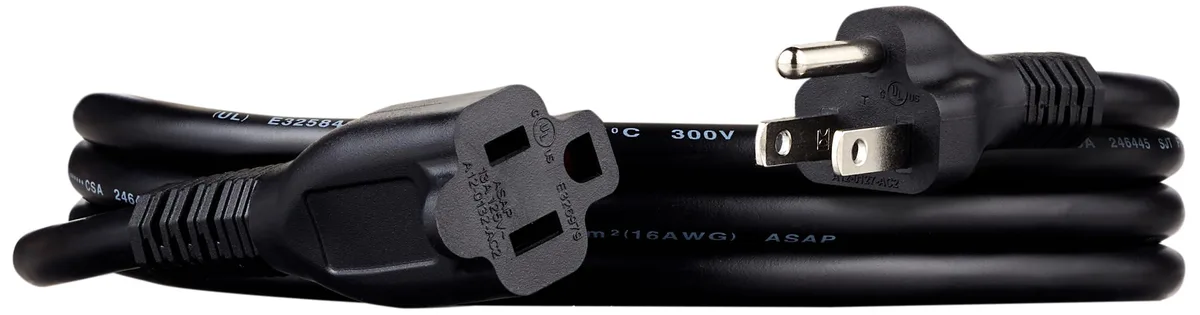  Amazon Basics L6LAC033-DT-R Power Extension Cord 13A 125V 6ft Black — product photo