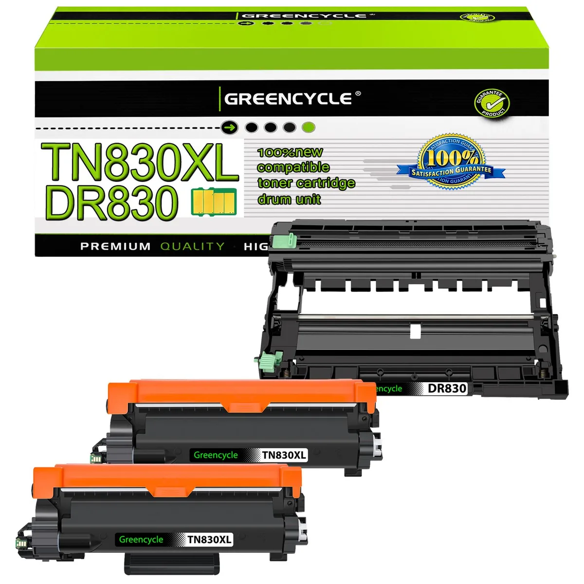 GREENCYCLE GREENCYCLE TN830XL Black Toner &amp; DR830 Drum Set (2+1) — product photo