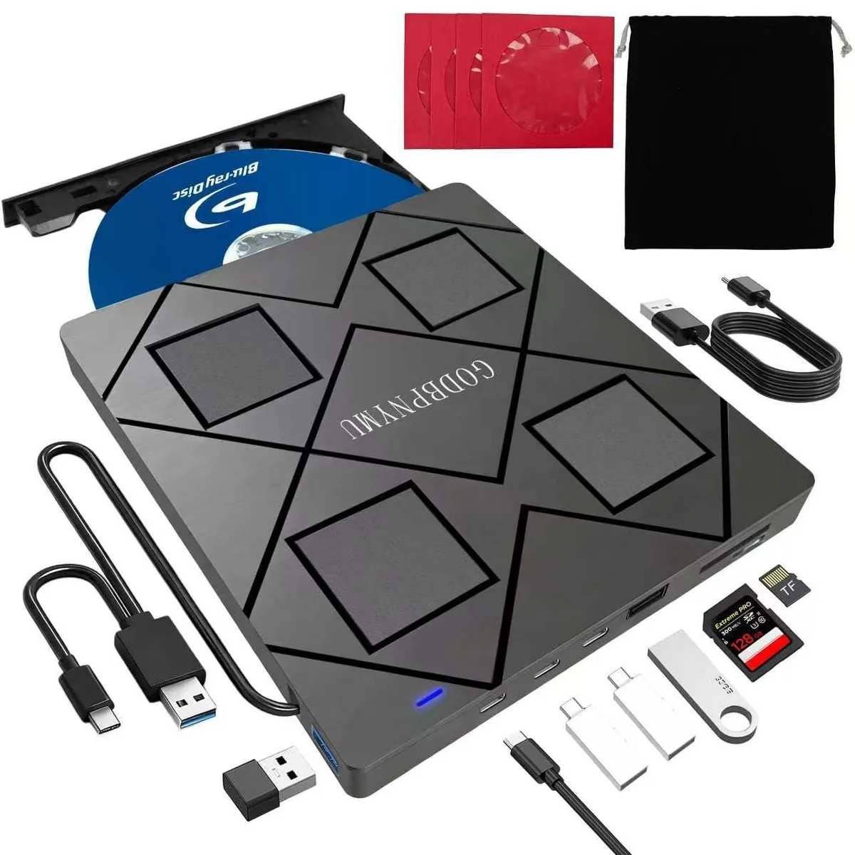  GODBPNYMU bt638 8-in-1 External Blu-ray Drive — product photo